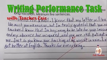 👨🏻‍🏫 Writing Performance Task of My Actual Class