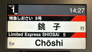 【E259系運用デビュー（しおさいN’EX）】総武本線特急しおさい5号銚子行 東京発車後の自動放送