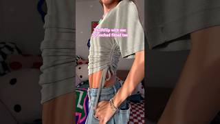 ASMR upcycling my old tshirt into the cutest scrunch top♻️ #upcycledfashion #upcycling #thriftflip