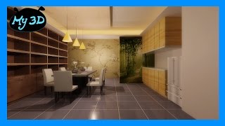 2017 AutoCAD 室內設計餐廳廚房(2) 立面圖與透視圖(內附尺寸 ...