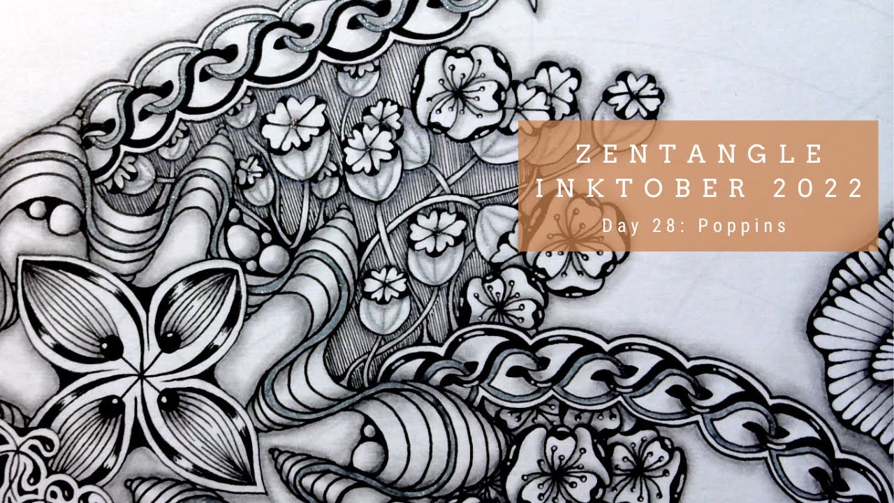 Zentangle Inktober - Day 28 - Poppins - YouTube