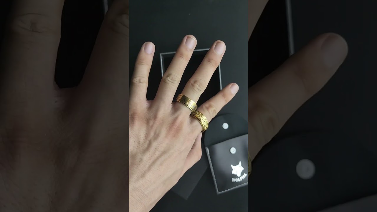 Gold Stainless Steel Spinner Anxiety Ring