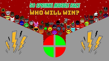 50 SPRUNKI Marble Race In Algodoo - WHO WILL WIN? | Round 1