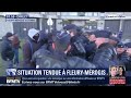 Des affrontements entre des surveillants et la police en cours  la prison de fleurymrogis