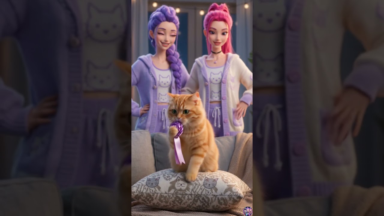 Rumi Kpop ] RUMI TAKES CARE OF A CHAOTIC ORANGE CAT! 🐱🎀 Funny