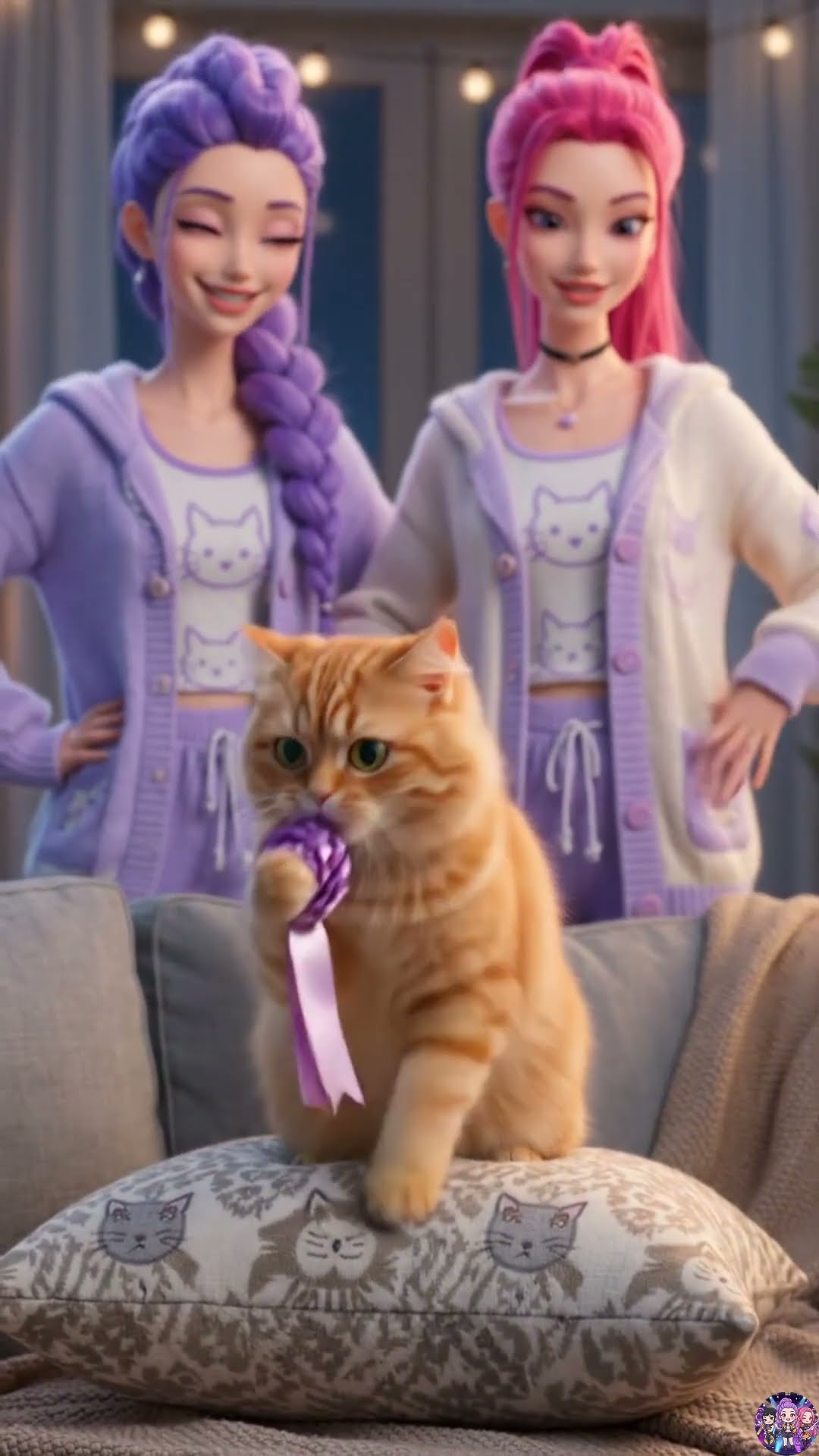 Rumi Kpop ] RUMI TAKES CARE OF A CHAOTIC ORANGE CAT! 🐱🎀 Funny