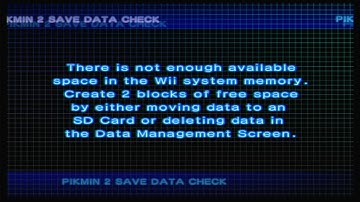 How does New Play Control Pikmin 2 (Wii) act when you run out of storage/Blocks on your Wii?