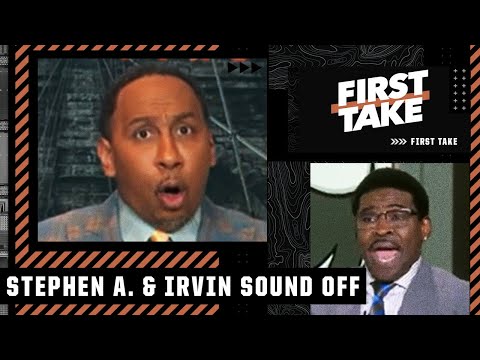 Stephen a. & michael irvin sound off on each other during their bucs vs. Rams reaction | first take