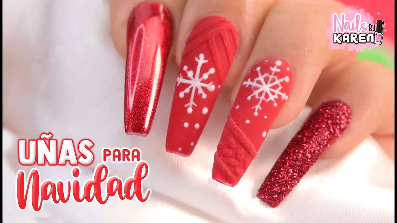 Compartir 117+ imagen uñas acrilicas rojas navideñas