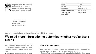 How to Understand Your CP05a Notice (IRS needs additional information about your tax refund)