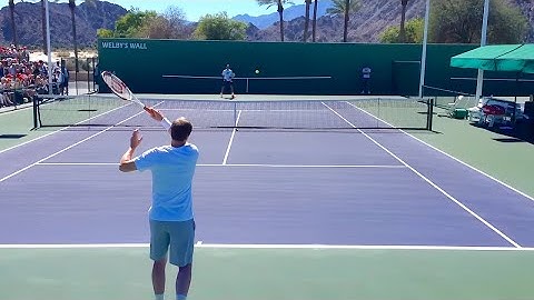 Edberg & Federer - 4k 60fps Upscaled & Stabilized, IW 2014 Practice
