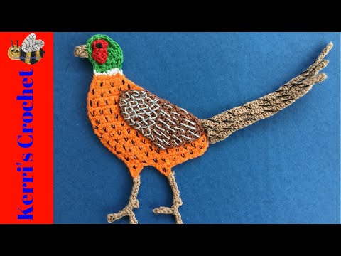 Crochet Pheasant Tutorial - Crochet Applique Tutorial