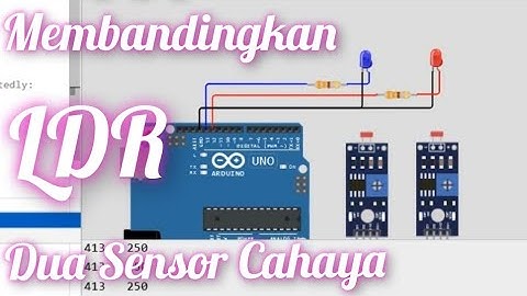 Arduino Membandingkan Dua Sensor Cahaya LDR Output Dua LED Panel Surya WOKWI | Tutorial Arduino