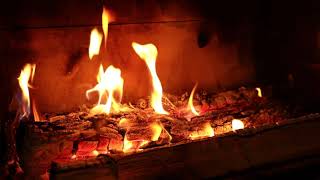 Soothing Fire in Fireplace and Guitar Music