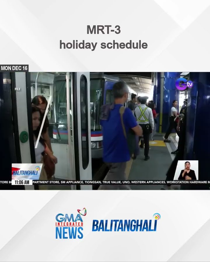 MRT-3 holiday schedule | Balitanghali