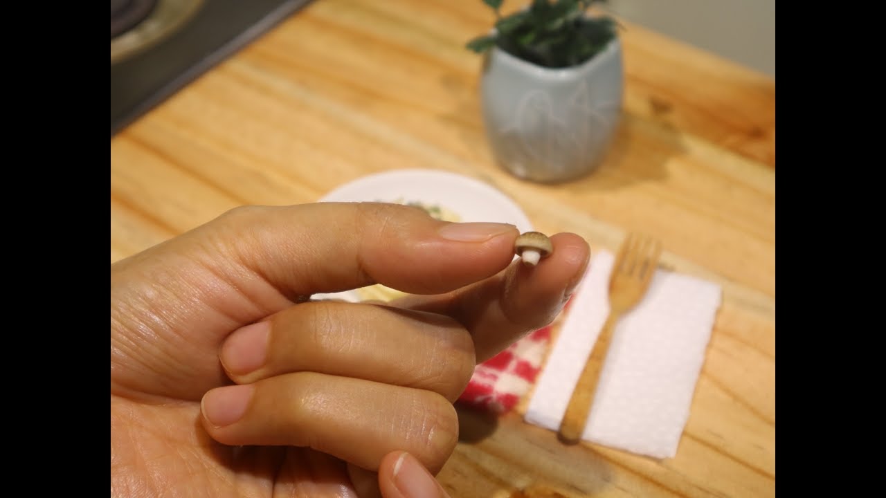 Miniature Food Cooking: Mushroom & Garlic Pasta (ASMR) (DIY).