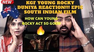 KGF YOUNG ROCKY DUNIYA Scene REACTION by an AUSTRALIAN Couple | KGF reaction | Mera naam Rocky Hai!!