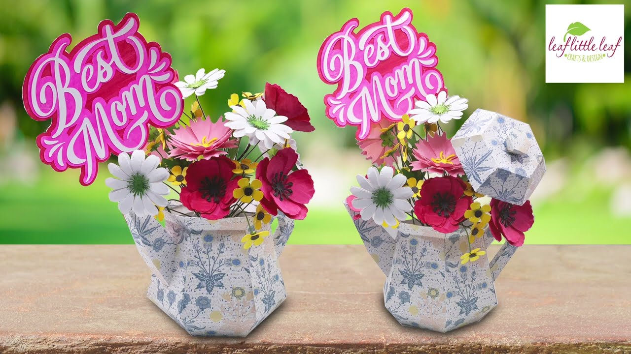 How to make Paper Teapot 3D with flowers