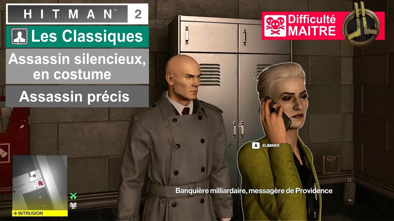 Hitman 2 Assassin Silencieux En Costume Assassin Precis Maitre Parachute Dore Banque