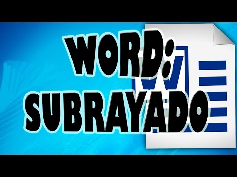 Video: Cómo Subrayar Una Palabra En Word