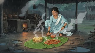 “Rain + Fire Chicken Fry & Chapathi | Village ASMR” 🔥☔🌾 screenshot 2