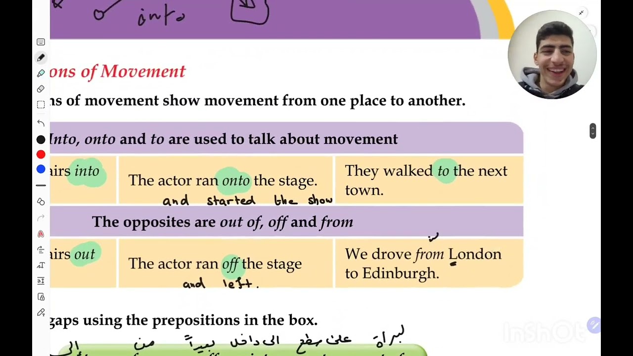 أحرف جر الحركة | unit4| دون تعقيد✋️💯
