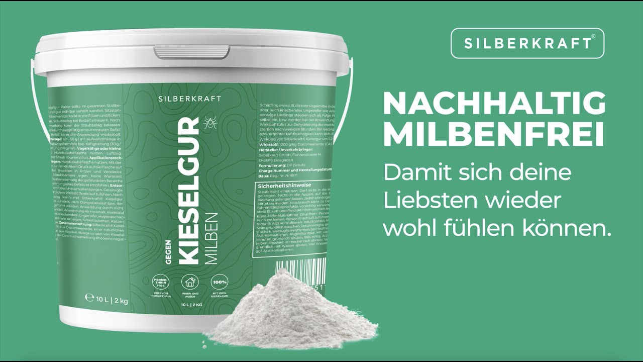 Kieselgur Eimer 10 L - Schützt Hühner vor einem Milbenbefall - YouTube