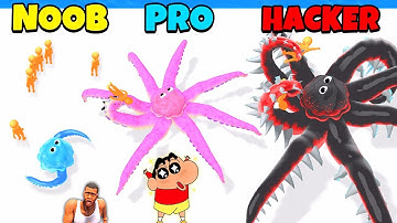 NOOB vs PRO vs HACKER in Tentacles Attack with SHINCHAN and CHOP | AMAAN-T