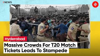 Police Lathi Charge Cricket Fans Lining Up For Tickets in Hyderabad After Stampede Breaks Out.