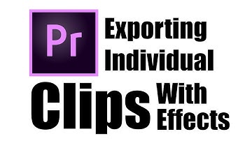 Exporting Individual Clips with effects from Premiere Pro 2020