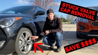 Corroded Stuck Valve Stem Cap Removal - Don't Break Your TPMS Sensor!!! - How To