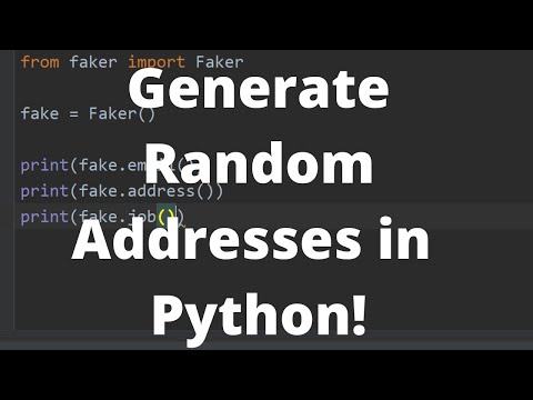 How to Generate Random Addresses, Email Addresses, Jobs, etc in Python
