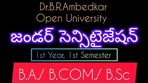 Dr.B.R.Ambedkar Open University 1st Semester Gender Sensitization important Questions