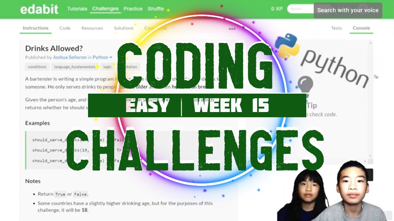 Learn to Code Python | Coding Challenges in Easy Week 15 - YouTube