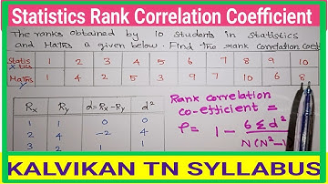 Statistics Rank Correlation and Coefficient in Tamil / Class 11 Business maths / kalvikanTNsyllabus