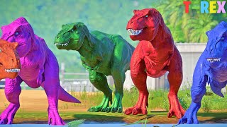 T-REX the Colourful Dinosaurs in Jurassic World Evolution Mods - A Colorful Tyrannosaurus Rex Movie screenshot 1