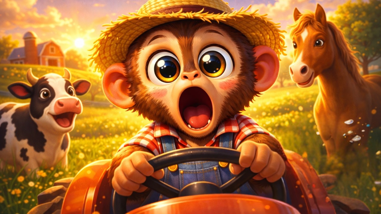 Little Farmer Monkey 🐒 Fishes & Raises Rabbits 🐰 | Funny Monkey Farm Story for Kids