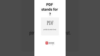 PDF stands for?#abbreviation #youtubeshorts