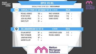 Burghley Park CC Saturday 1st XI v Billingborough CC 1st XI