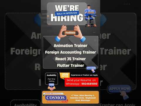 🚨 Walk-In Interview Alert!📍 COSMOS Institute – Bhavnagar #bhavnagar #jobinbhavnagar