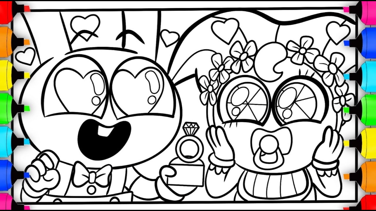 How to COLOR BABY JAX Love POMNI | The Amazing Digital Circus Coloring Pages - YouTube