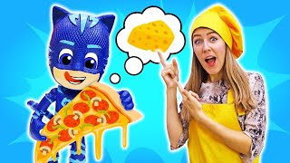 ¡Hora de Pizza para los PJ Masks!  Aventuras de los Héroes en Pijamas. Juguetes para niños