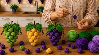 その他 1920s French Crocheted Grape Decoration Turn Yarn into Realistic Grape 🍇 Easy DIY Home Decor / Amazing