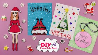 DIY PAPER DOLL MAKES GIFTS FOR CHRISTMAS CARDS WITH YOUR OWN HANDS TUTORIAL PAPER CRAFTS