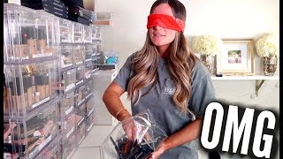 PICKING A FULL FACE OF MAKEUP... BLINDFOLDED | Casey Holmes