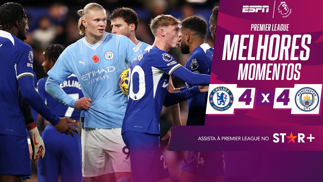Inglaterra: Manchester City e Chelsea empatam (4-4) em jogo de loucos
