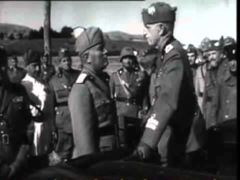 CARSOLI - MUSSOLINI WITH KING EMMANUEL AT MILITARY PARADE