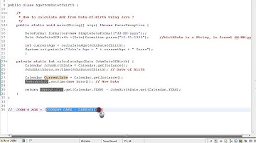 HOW TO CALCULATE AGE FROM DATE OF BIRTH  USING JAVA