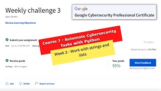 automate cybersecurity tasks with python coursera weekly challenge 3 answers || Google Cybersecurity
