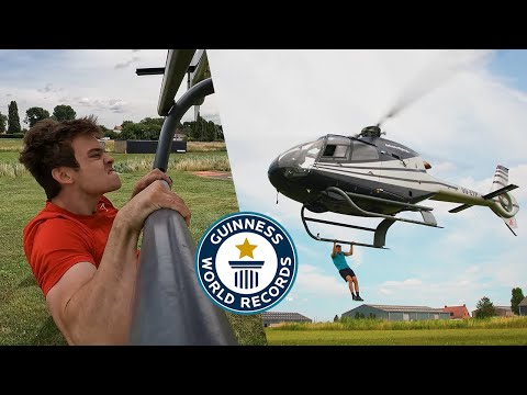 Most Pull Ups From a HELICOPTER - Guinness World Records